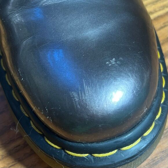 Dr. Martens Pascal Woman’s Metallic Gun mettle Combat Boots  Sz 11 Preowned - Picture 4 of 12